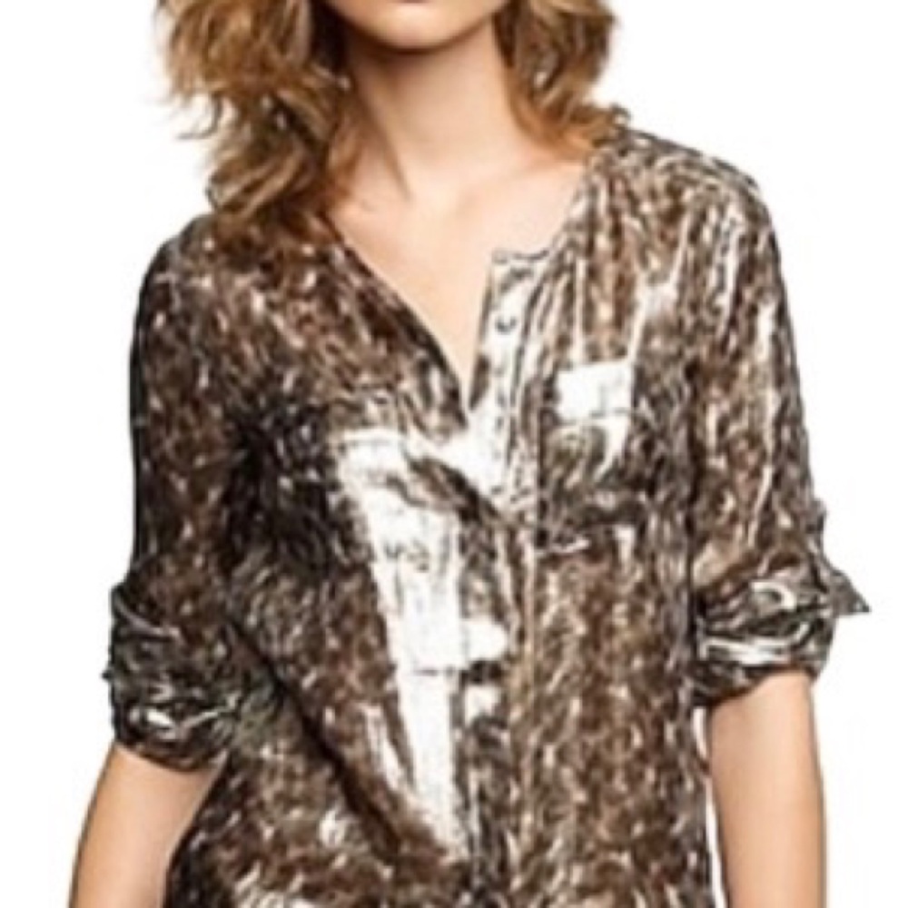 J Crew “Collection” Silk Leopard Lame